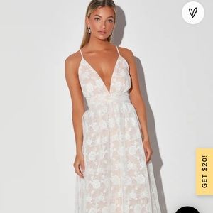 Lulus Ivywood Embroidered Lace Backless Dress